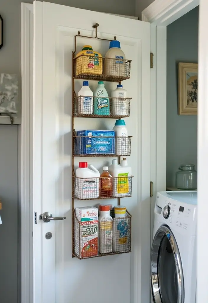 12 Genius Small Laundry Room Ideas You Wish You Knew Sooner! - 11. Use Over-the-Door Organizers