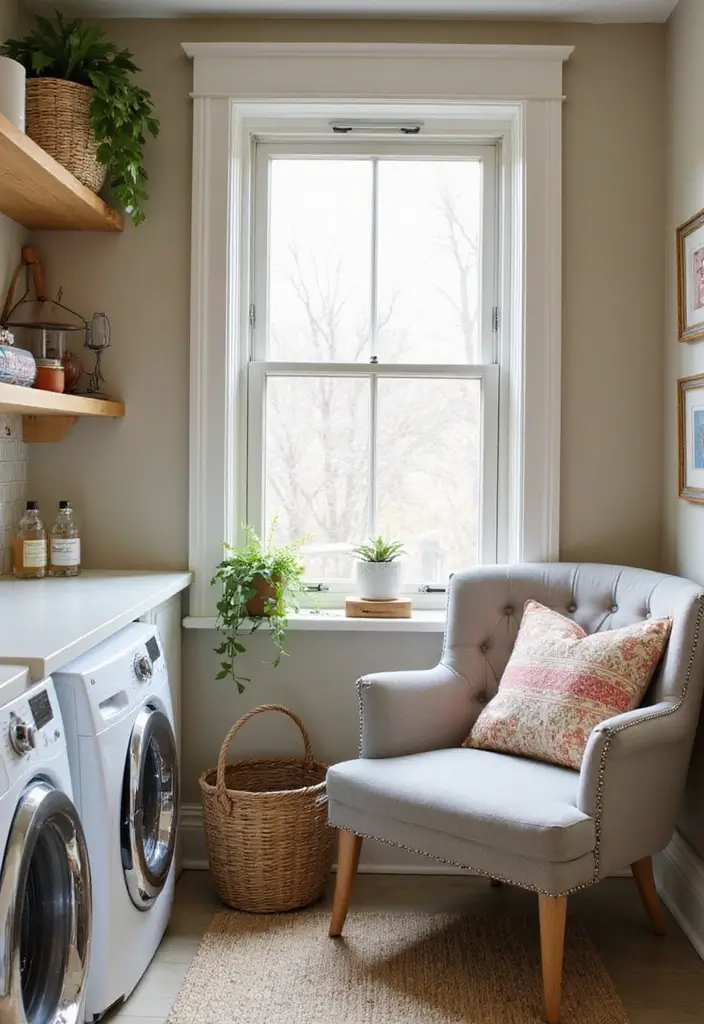 12 Genius Small Laundry Room Ideas You Wish You Knew Sooner! - 9. Create a Cozy Nook