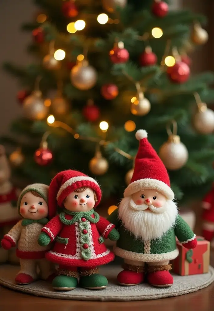 12 Vintage Christmas Tree Decorations That’ll Make Your Holidays Magical Again! - 12. Vintage Holiday Figurines