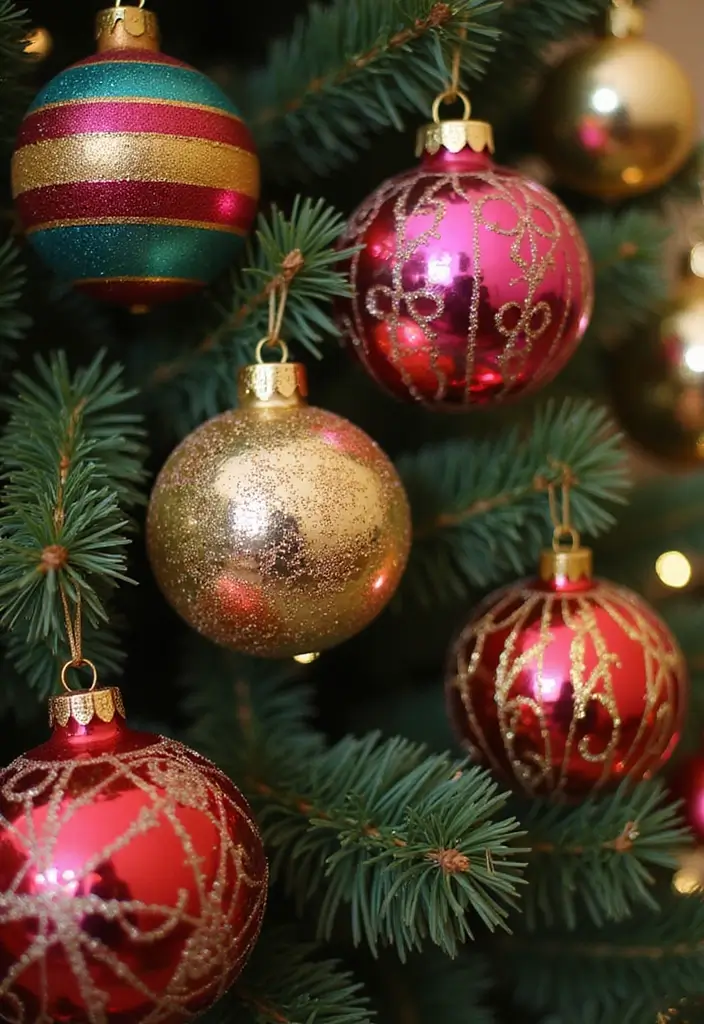 12 Vintage Christmas Tree Decorations That’ll Make Your Holidays Magical Again! - 6. Retro Shiny Brite Ornaments