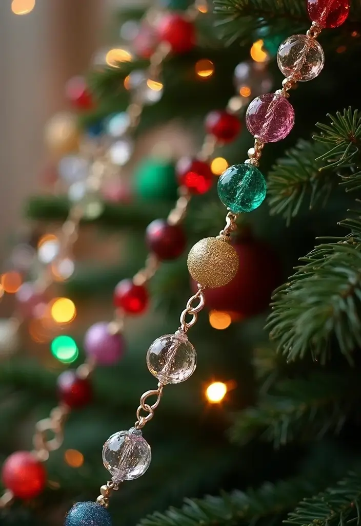 12 Vintage Christmas Tree Decorations That’ll Make Your Holidays Magical Again! - 7. Vintage Glass Bead Garlands