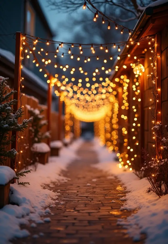 13 Stunning Christmas Outdoor Decor Ideas That'll Make Your Neighbors Green with Envy! - 1. Twinkling Pathway Lights