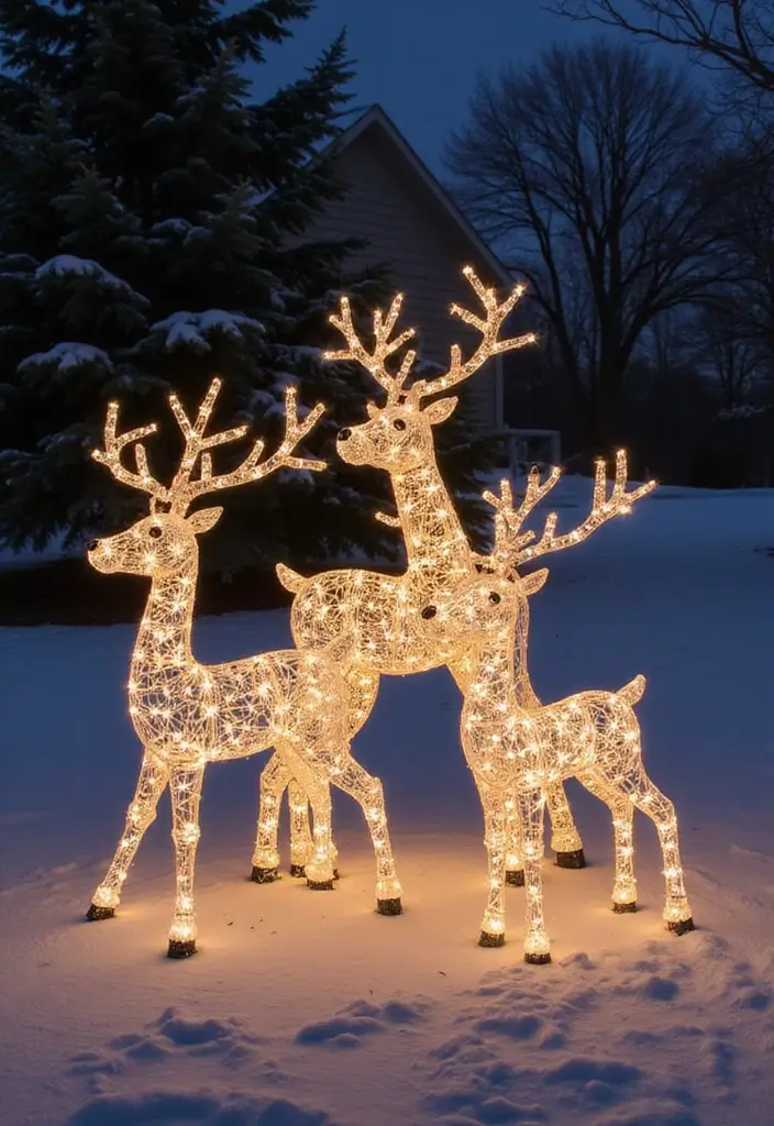 13 Stunning Christmas Outdoor Decor Ideas That'll Make Your Neighbors Green with Envy! - 11. Light-Up Deer Displays