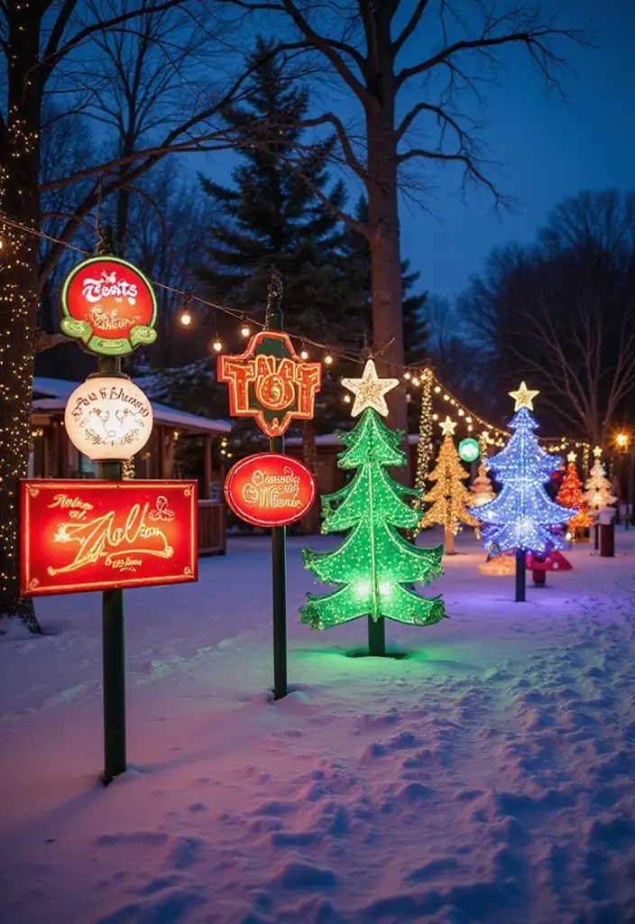 13 Stunning Christmas Outdoor Decor Ideas That'll Make Your Neighbors Green with Envy! - 8. Outdoor Holiday Signs