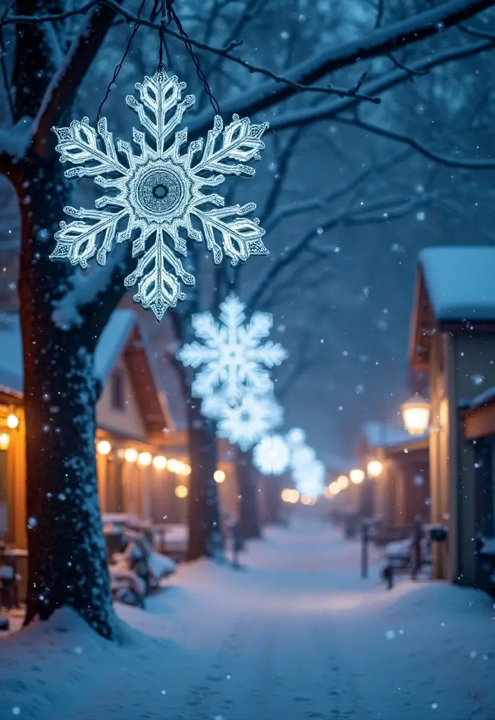 14 Magical Outdoor Christmas Lights Ideas That Will Make Your Neighbors Jealous! - 6. Magical Snowflake Lights