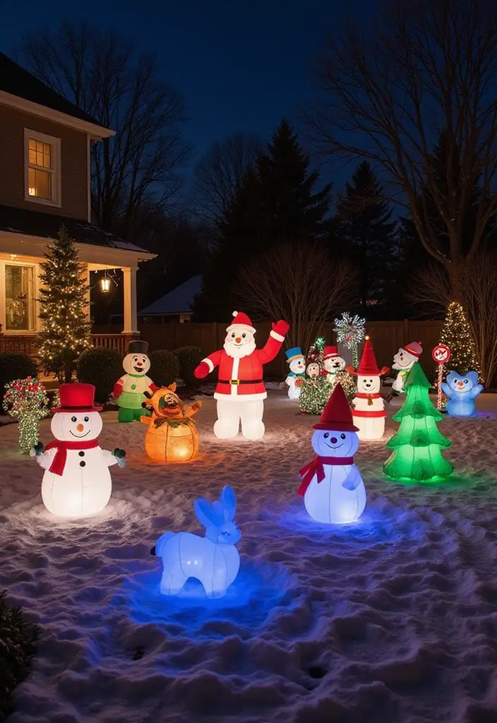 14 Magical Outdoor Christmas Lights Ideas That Will Make Your Neighbors Jealous! - 9. Light-Up Lawn Ornaments