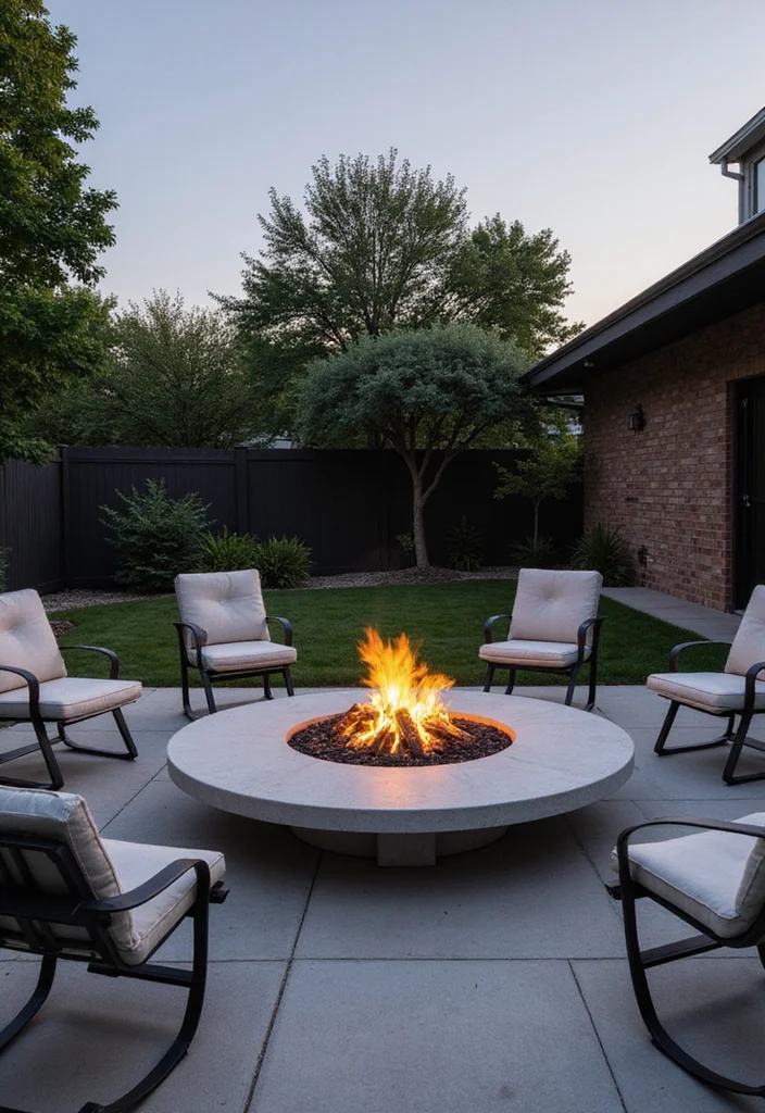 15 Stunning Fire Pit Designs That Will Transform Your Backyard into an Oasis! - 1. Minimalist Concrete Fire Pit