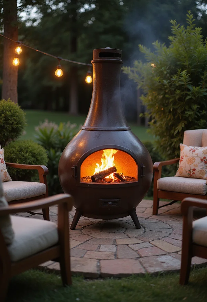 15 Stunning Fire Pit Designs That Will Transform Your Backyard into an Oasis! - 10. Chiminea for a Unique Look