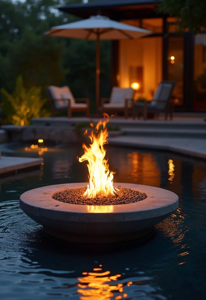 15 Stunning Fire Pit Designs That Will Transform Your Backyard into an Oasis! - 15. Fire Pit with Water Feature