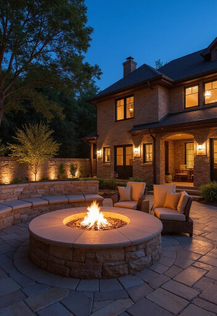 15 Stunning Fire Pit Designs That Will Transform Your Backyard into an Oasis! - 3. Stylish Built-in Fire Feature