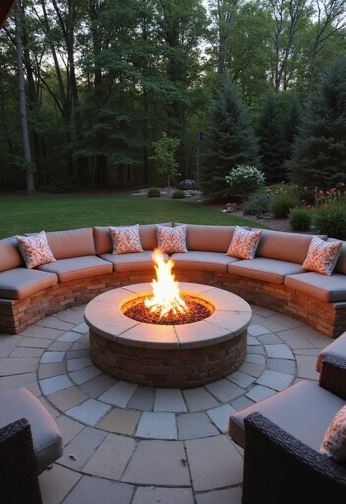 15 Stunning Fire Pit Designs That Will Transform Your Backyard into an Oasis! - 9. Fire Pit with Built-in Seating
