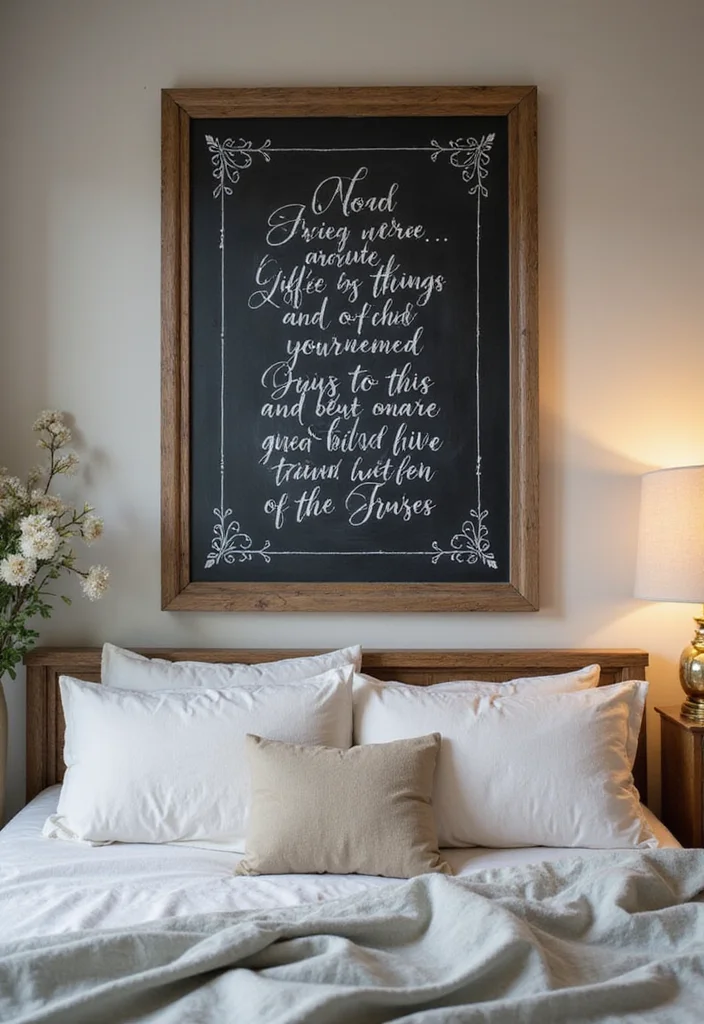21 Cozy Christian Bedroom Decor Ideas That Will Make You Feel Closer to God! - 16. Bible Verse Chalkboard