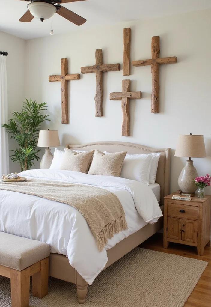 21 Cozy Christian Bedroom Decor Ideas That Will Make You Feel Closer to God! - 19. Handcrafted Wooden Accents