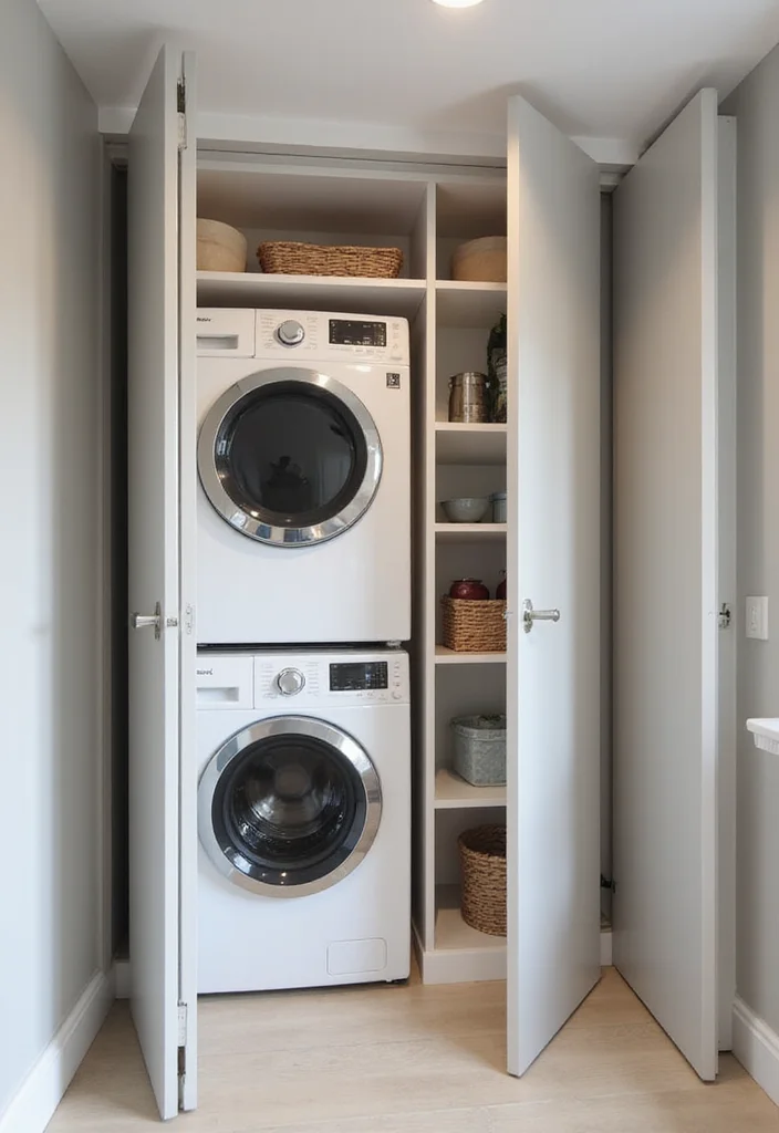 8 Modern Laundry Closet Door Ideas You Never Knew You Needed! - 3. Bi-Fold Doors for Compact Spaces