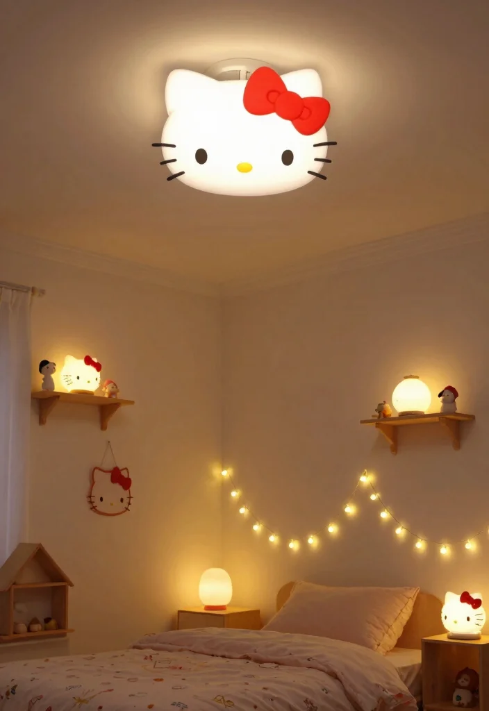 10 Adorable Hello Kitty Themed Room Ideas That Will Make Your Child Squeal with Joy! - 10. Hello Kitty Themed Lighting