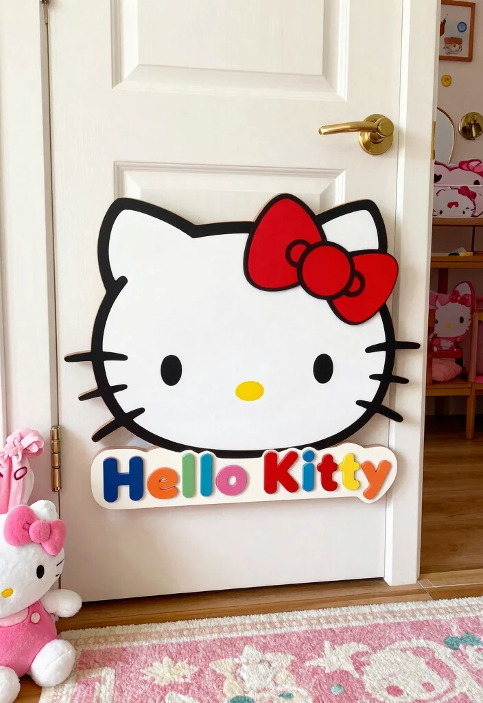 10 Adorable Hello Kitty Themed Room Ideas That Will Make Your Child Squeal with Joy! - 7. Personalized Hello Kitty Name Décor
