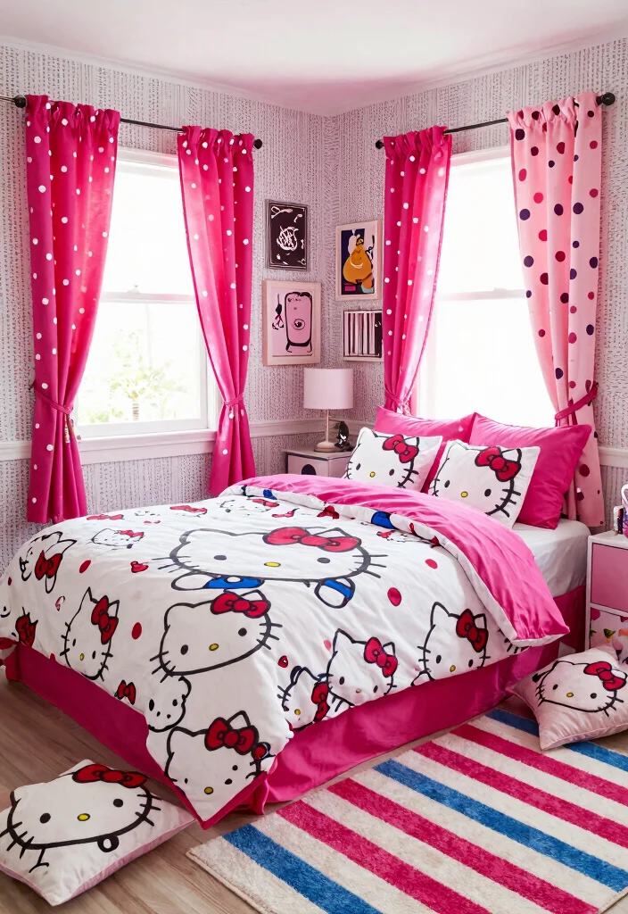 12 Trendy Hello Kitty Room Inspiration Ideas You’ll Want to Steal ASAP! - 4. Playful Patterns