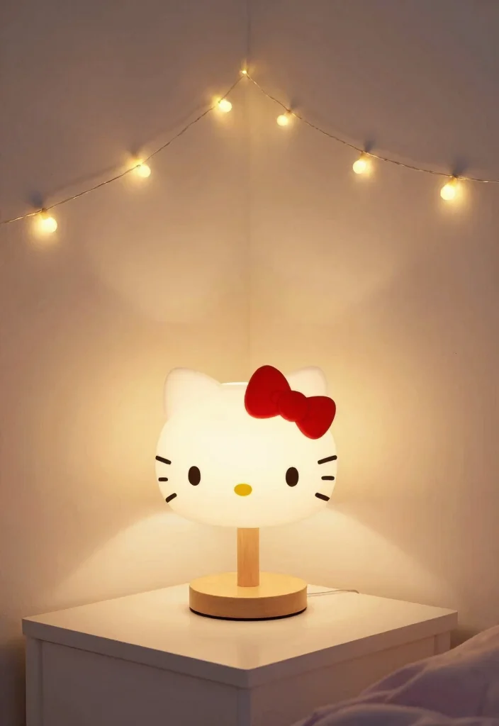 12 Trendy Hello Kitty Room Inspiration Ideas You’ll Want to Steal ASAP! - 6. Lovely Lighting