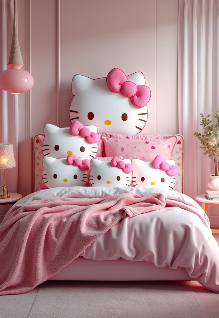 12 Trendy Hello Kitty Room Inspiration Ideas You’ll Want to Steal ASAP! - 8. Playful Pillows