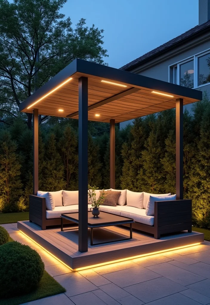 15 Enchanting Gazebo Ideas to Elevate Your Backyard Aesthetic (You’ll Love #9!) - 12. Smart Tech Gazebo