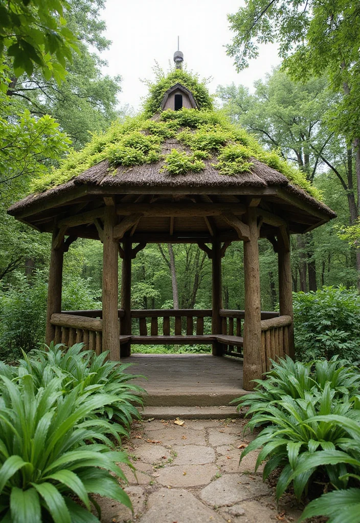 15 Enchanting Gazebo Ideas to Elevate Your Backyard Aesthetic (You’ll Love #9!) - 13. Eco-Friendly Gazebo
