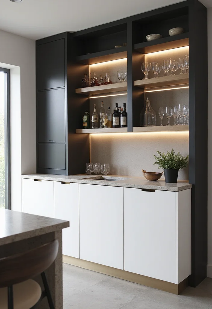 15 Stunning Bar Ideas for Home That Will Make You the Ultimate Host! - 1. Minimalist Chic