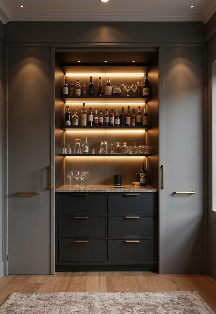 15 Stunning Bar Ideas for Home That Will Make You the Ultimate Host! - 14. Hidden Bar