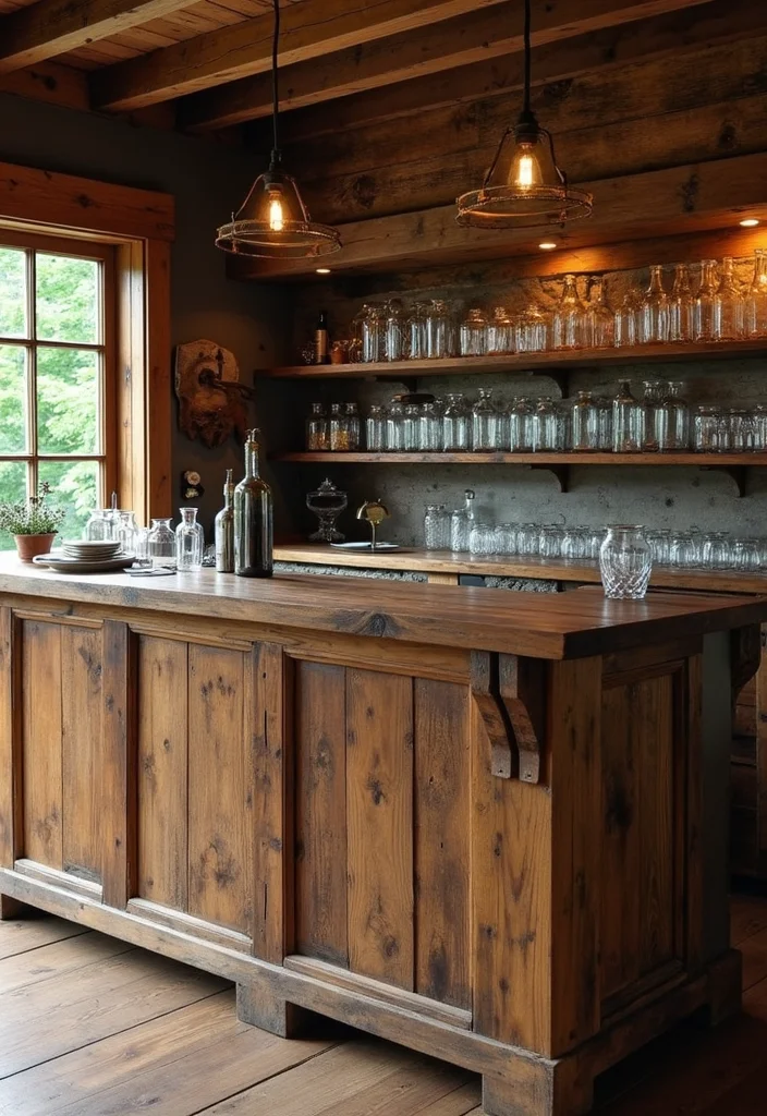 15 Stunning Bar Ideas for Home That Will Make You the Ultimate Host! - 2. Rustic Retreat