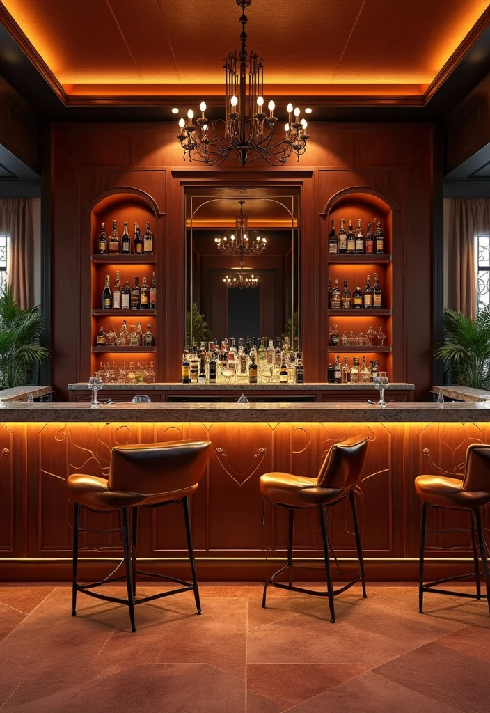 15 Stunning Bar Ideas for Home That Will Make You the Ultimate Host! - 3. Art Deco Elegance