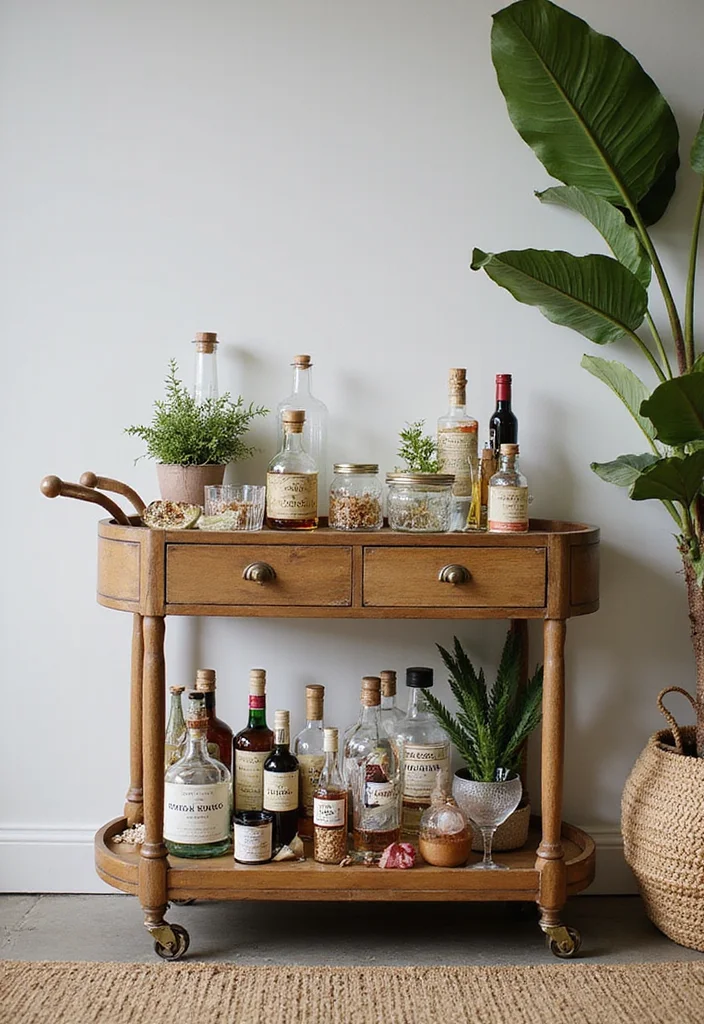 15 Stunning Bar Ideas for Home That Will Make You the Ultimate Host! - 6. Cocktail Cart Delight