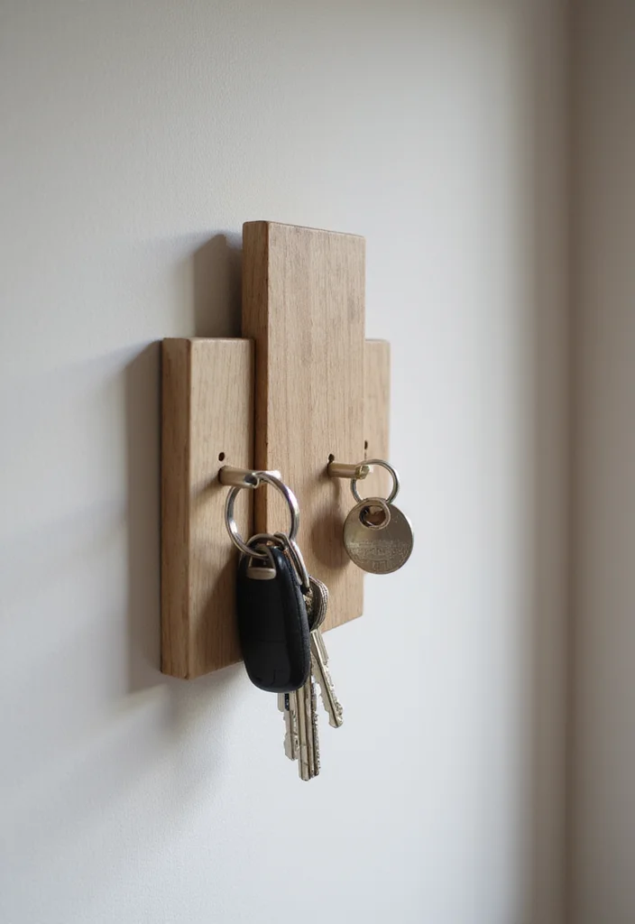 15 Stylish Key Holder Ideas That Will Transform Your Entryway (You Won't Believe #4!) - 12. Modern Geometric Key Holder
