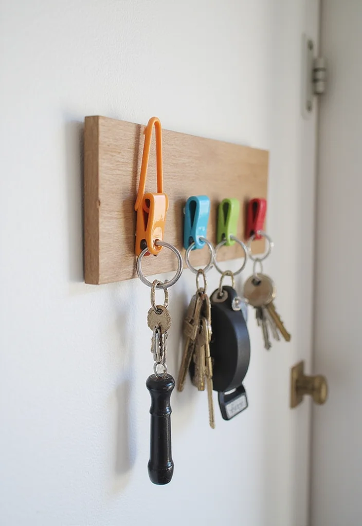 15 Stylish Key Holder Ideas That Will Transform Your Entryway (You Won't Believe #4!) - 13. Clip-On Key Holder