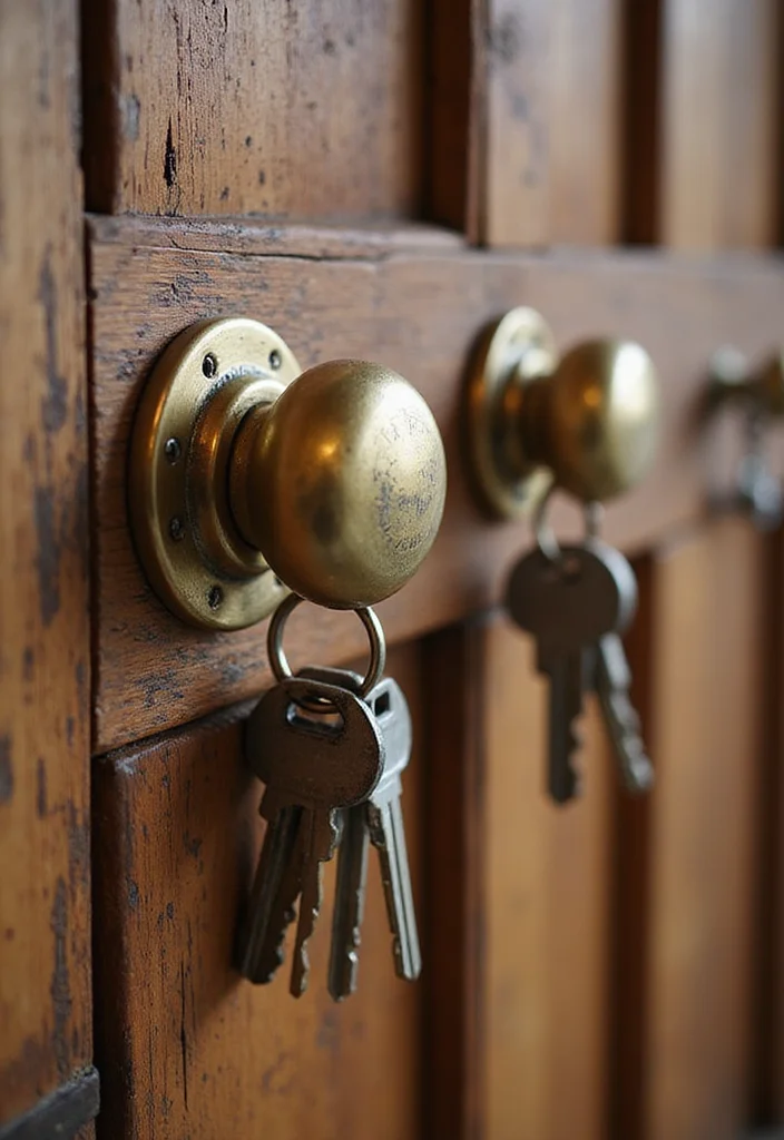 15 Stylish Key Holder Ideas That Will Transform Your Entryway (You Won't Believe #4!) - 3. Vintage Door Knob Key Holder