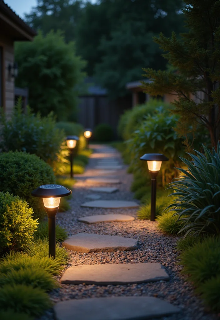 10 Stunning Outdoor Lighting Ideas to Transform Your Home Instantly - 2. Solar Pathway Lights for Safety and Style 1