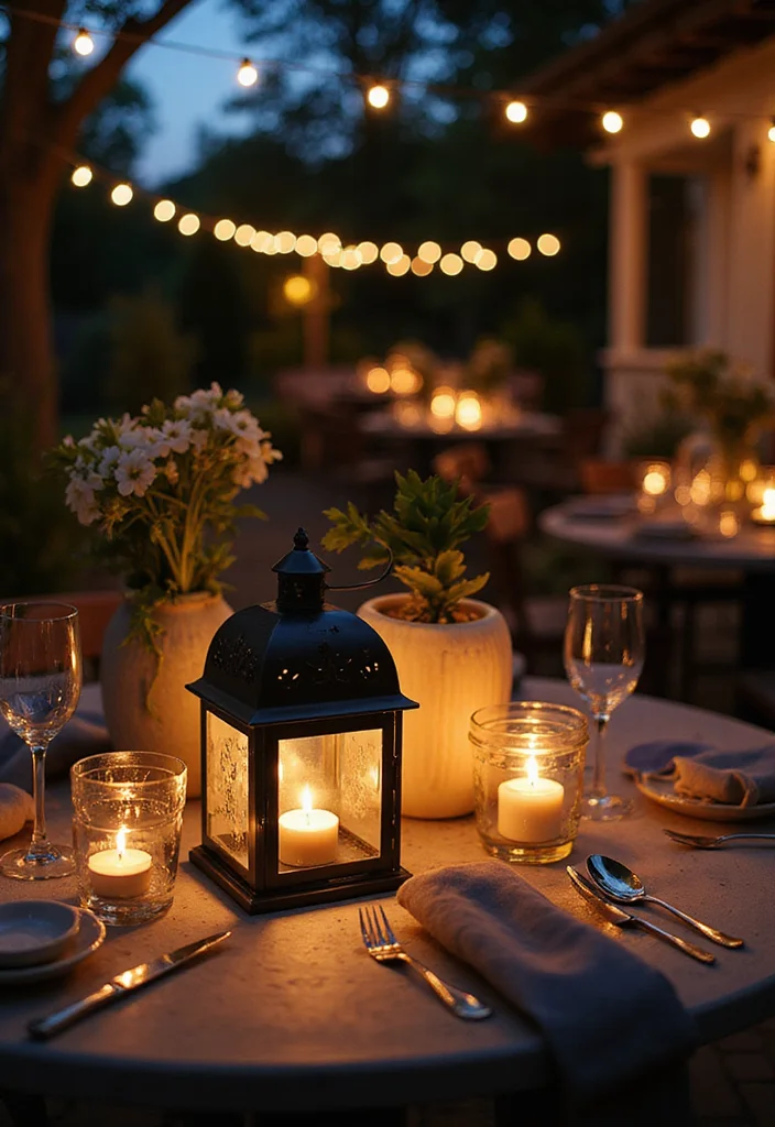10 Stunning Outdoor Lighting Ideas to Transform Your Home Instantly - 7. Creative Table Centerpieces 1