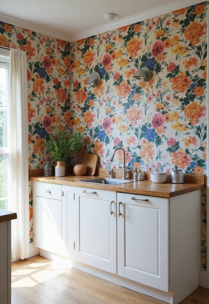 10 Stunning Small Kitchen Decorating Ideas to Transform Your Home Instantly - 6. Use Bold Wallpaper 1