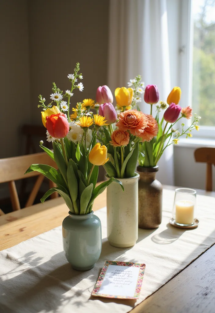 11 Vibrant Spring Decor Ideas to Bring the Outdoors In! - 1. Bright Floral Arrangements 1