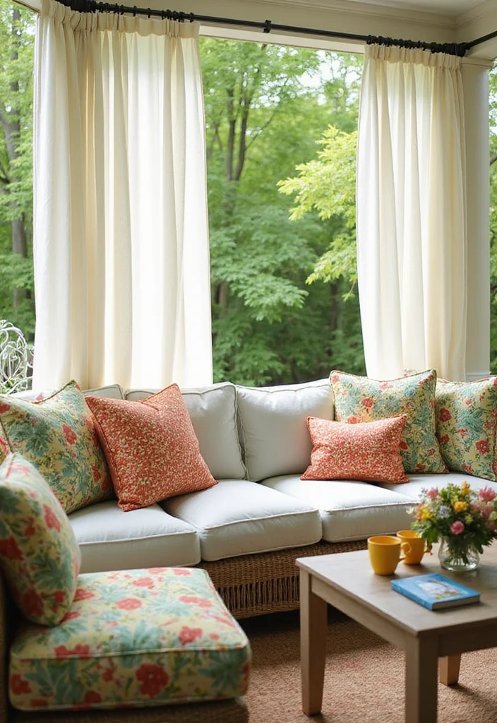11 Vibrant Spring Decor Ideas to Bring the Outdoors In! - 7. Outdoor-Inspired Fabrics 1