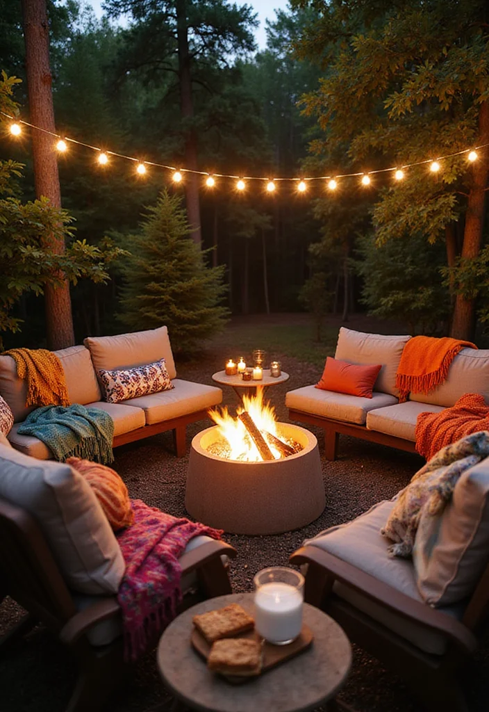 12 Cozy Backyard Fire Pit Ideas That Will Make You the Host of the Year! - 11. Fire Pit with Cozy Accessories 1