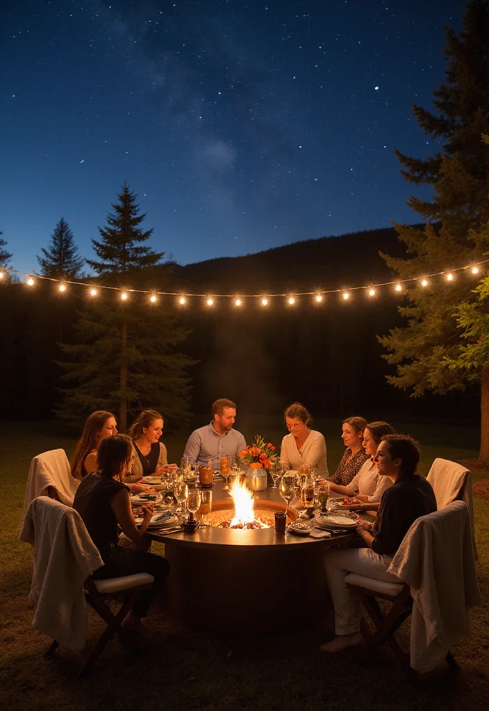 12 Cozy Backyard Fire Pit Ideas That Will Make You the Host of the Year! - 12. Fire Pit Dining Experience 1