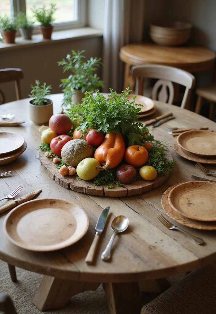 12 Stunning Round Dining Table Decor Ideas That Will Leave Your Guests in Awe! - 10. Farm-to-Table Aesthetic 1