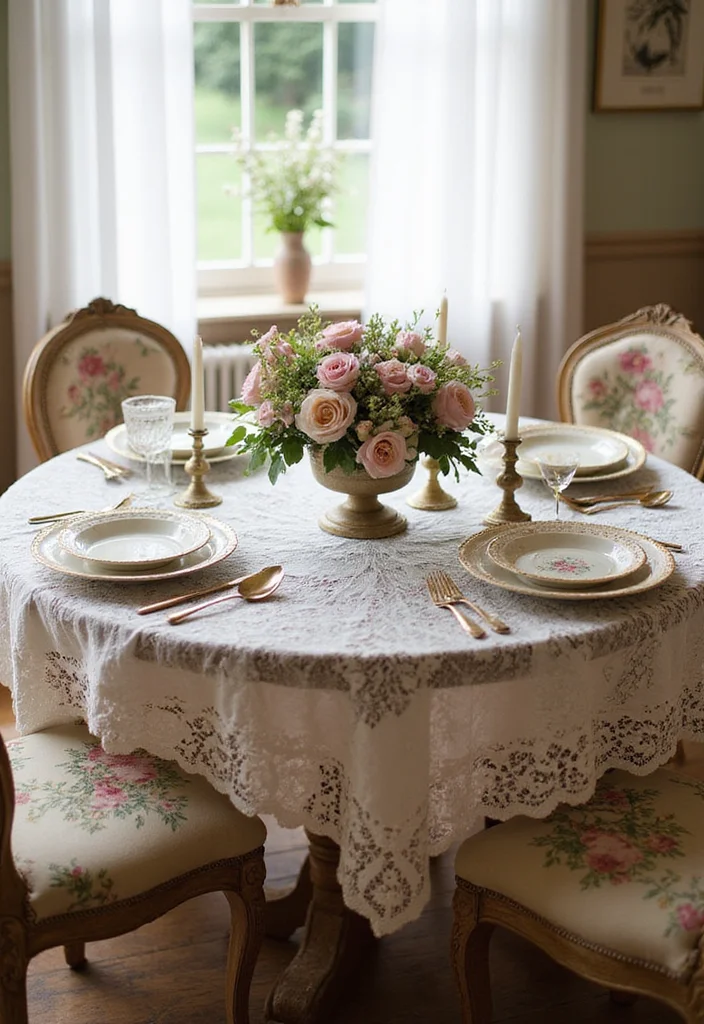 12 Stunning Round Dining Table Decor Ideas That Will Leave Your Guests in Awe! - 5. Vintage Chic 1