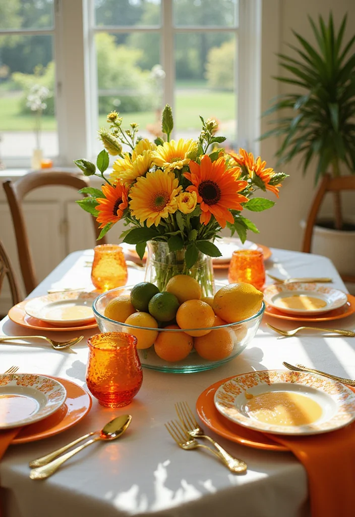 12 Stunning Spring Table Decor Ideas That Will Leave Your Guests in Awe! - 4. Bright Citrus Accents 1