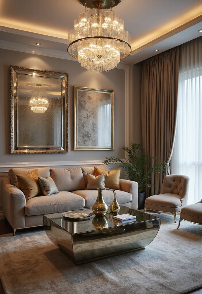 15 Luxury Living Room Ideas That Will Make Your Friends Green with Envy! - 11. Add a Touch of Glam 1