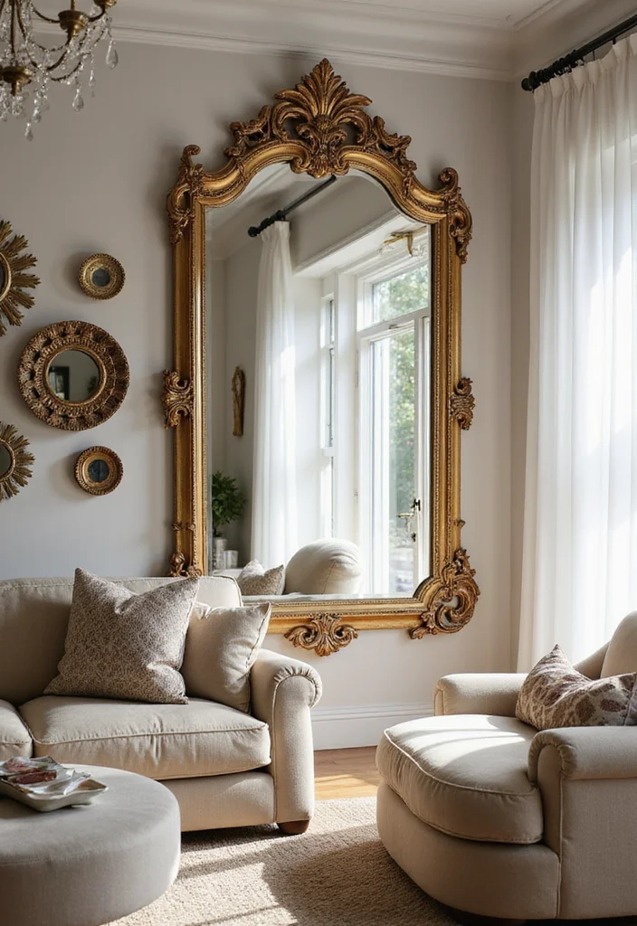 15 Luxury Living Room Ideas That Will Make Your Friends Green with Envy! - 14. Accent with Mirrors 1