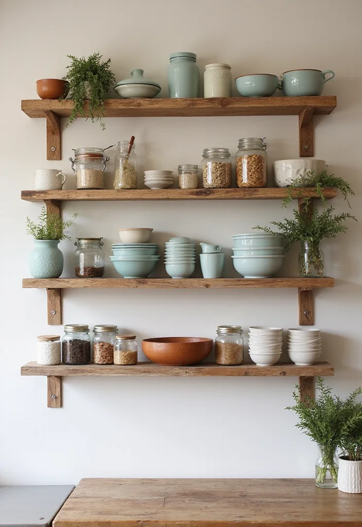 8 Gorgeous Modern Farmhouse Kitchen Decor Ideas You Can Try Today - 6. Open Shelving 1