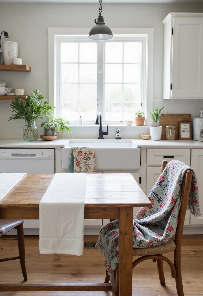 8 Gorgeous Modern Farmhouse Kitchen Decor Ideas You Can Try Today - 8. Cozy Textiles 1