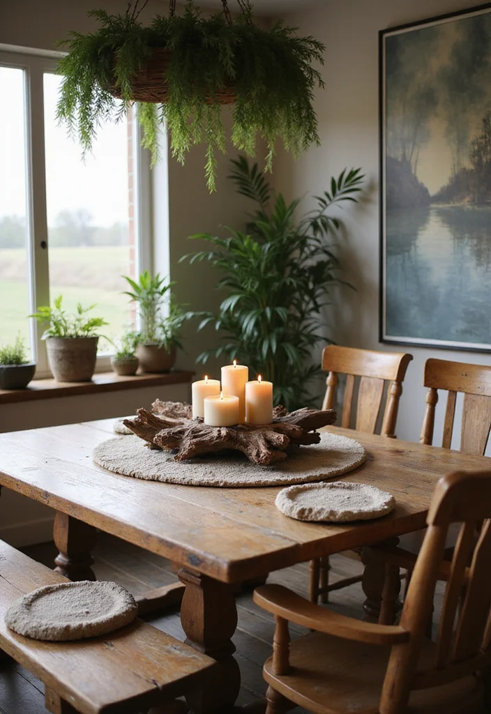 8 Stunning Rustic Dining Room Ideas to Transform Your Home Instantly! - 5. Nature-Inspired Accents 1