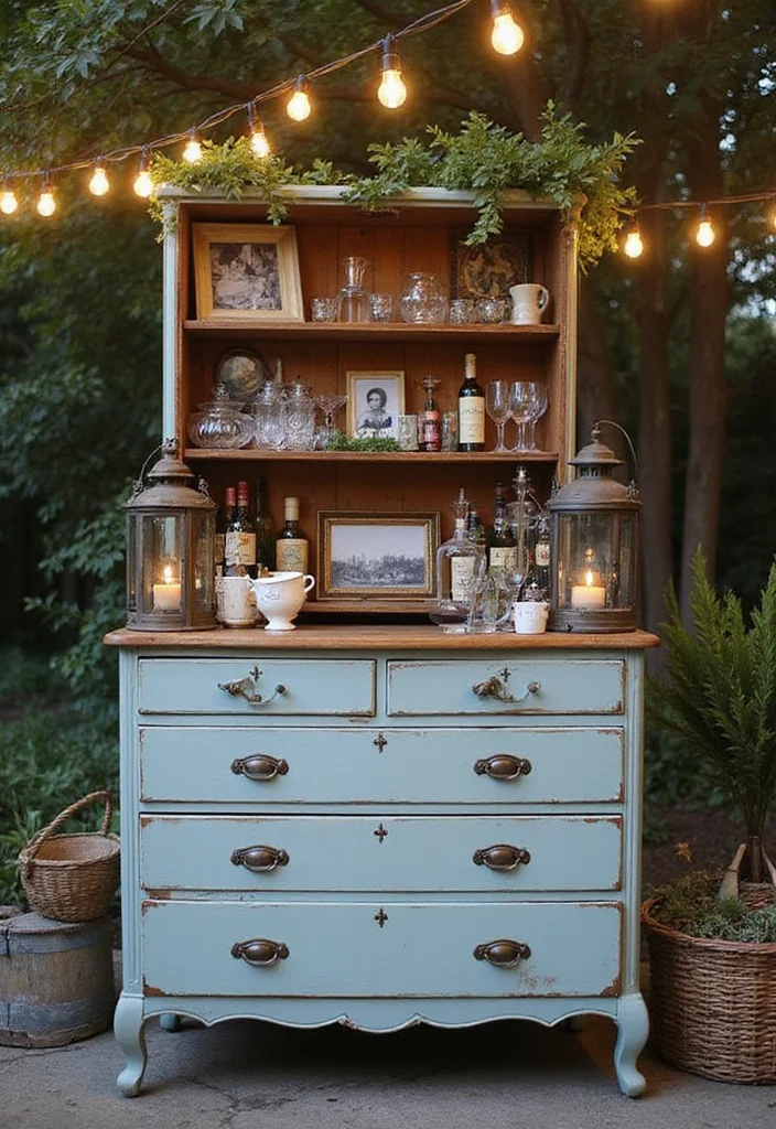 10 Stunning Outdoor Bar Ideas for Your Backyard That Will Impress Every Guest! - 5. Vintage Chic Bar 1