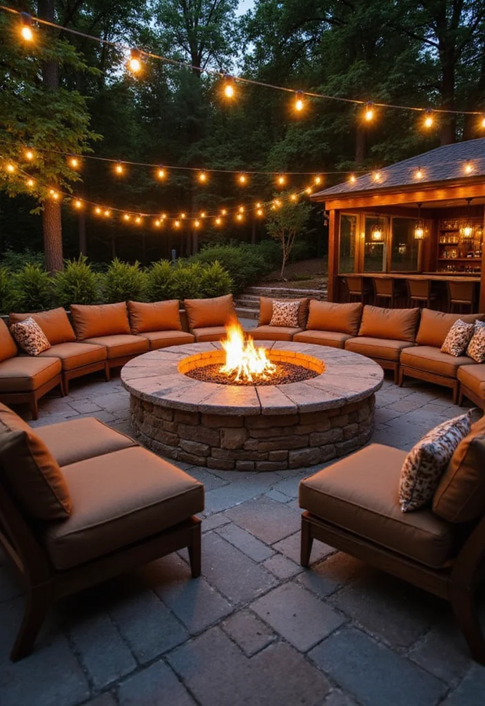 10 Stunning Outdoor Bar Ideas for Your Backyard That Will Impress Every Guest! - 7. Fire Pit Bar Combo 1